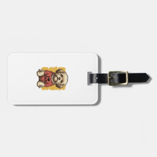 Etiqueta Para Maletas Cachorro Lindo Amo Papá Grabado Antiguo Diseño Vec
