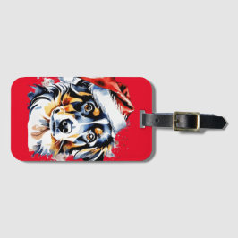 Etiqueta Para Maletas Cachorro lindo de Navidad