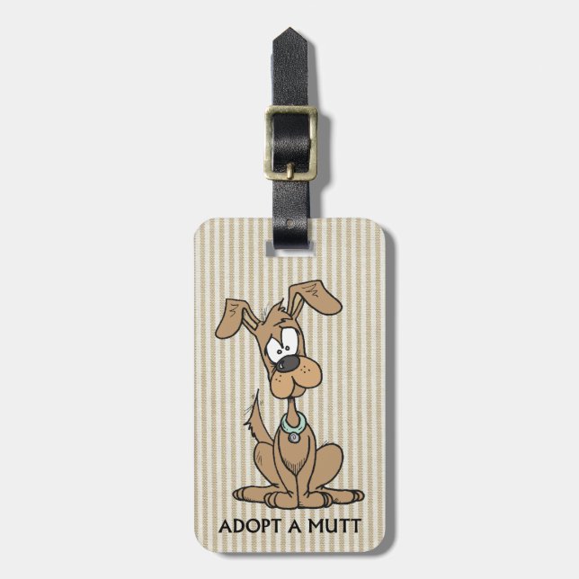 Etiqueta Para Maletas cachorro pardo/adoptar un mut (Frente Vertical)