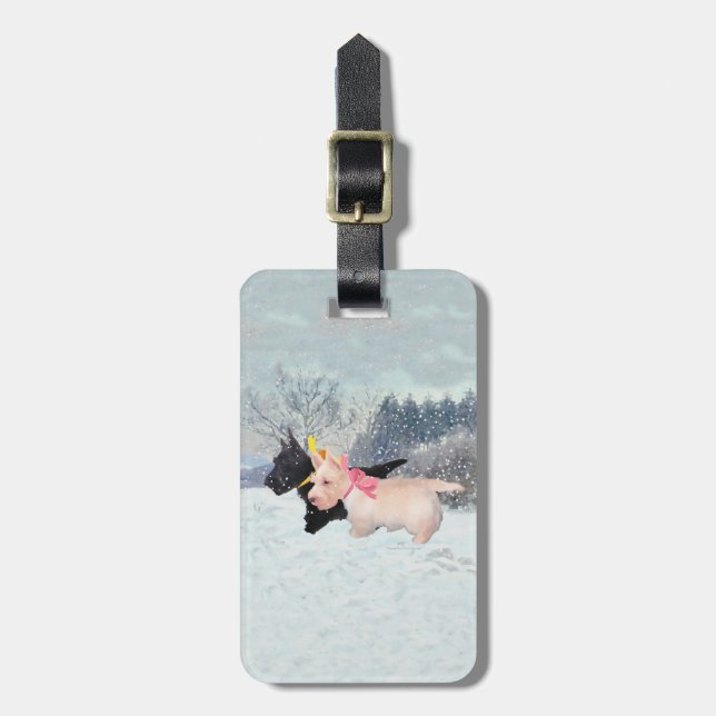Etiqueta Para Maletas Cachorros Scottie (Frente Vertical)