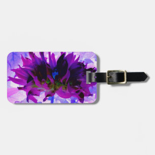 Etiqueta Para Maletas Cactus Dahlia morado y negro asombroso