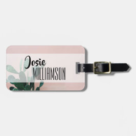 Etiqueta Para Maletas Cactus rosado moderno