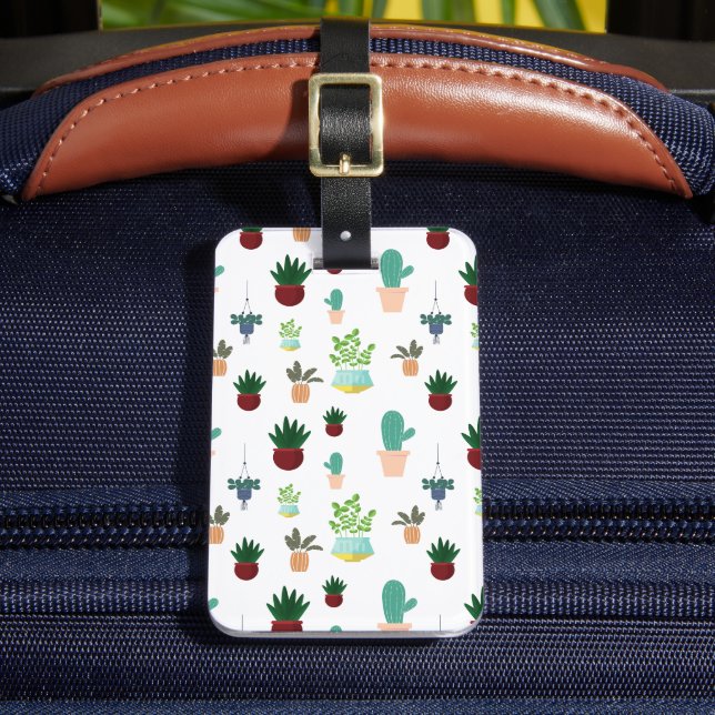 Etiqueta Para Maletas Cactus Suculentos Personalizados (Anverso In situ 2)