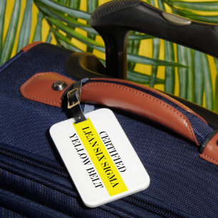 Etiqueta Para Maletas Cadena de llavero de cinturón amarillo Lean Six Si