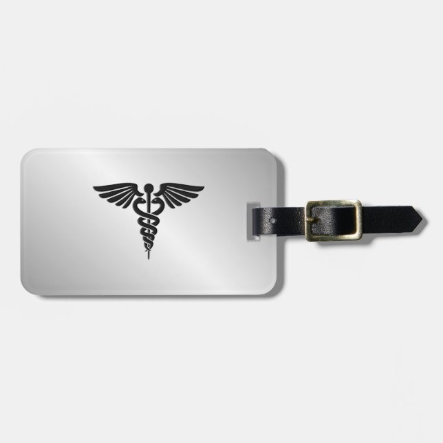 Etiqueta Para Maletas Caduceus de Silver Medical (Frente Horizontal)