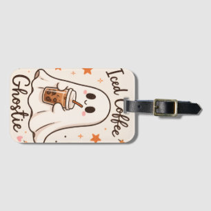 Etiqueta Para Maletas Café con Hielo Fantasmita - Halloween Lindo 