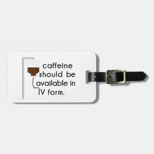 Etiqueta Para Maletas cafeína en IV, humor de enfermera