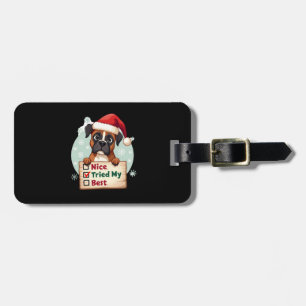 Etiqueta Para Maletas Caja linda perro Boxer Navidad Bonito Intenté mi m