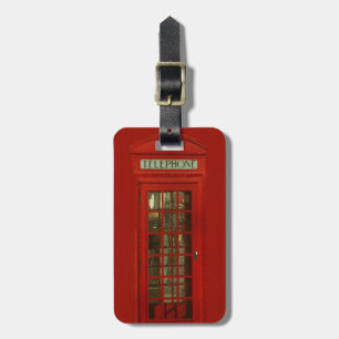 Etiqueta Para Maletas Caja Vintage de teléfono rojo