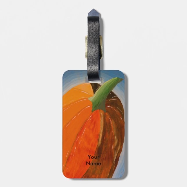Etiqueta Para Maletas Calabaza alegre (Atrás Vertical)