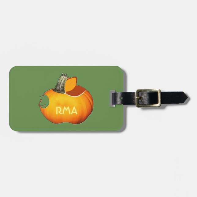 Etiqueta Para Maletas Calabaza del naranja de Sun (Frente Horizontal)