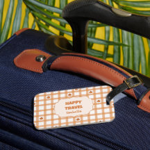 Calabaza Gingham Adorable Viaje Feliz
