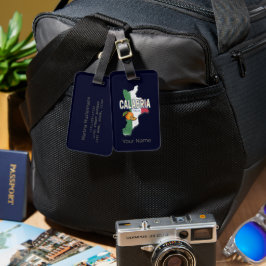 Etiqueta Para Maletas Calabria Italia Región Retro Mapa de recuerdo de c