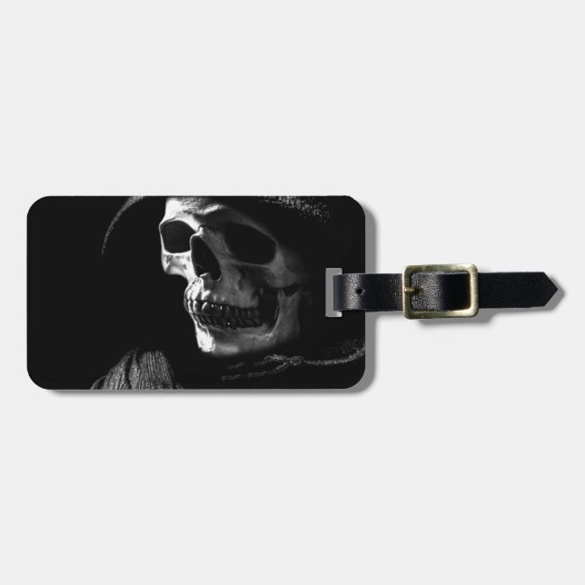 Etiqueta Para Maletas Calavera de la Parca (Frente Horizontal)