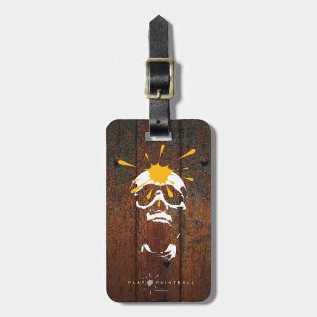 Etiqueta Para Maletas Calavera de Paintball (Frente Vertical)