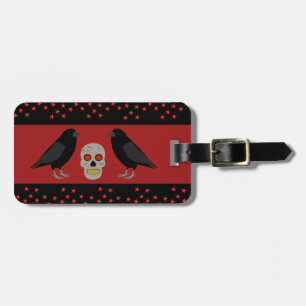 Etiqueta Para Maletas Calavera gótica y guardián arroja Personalizado de