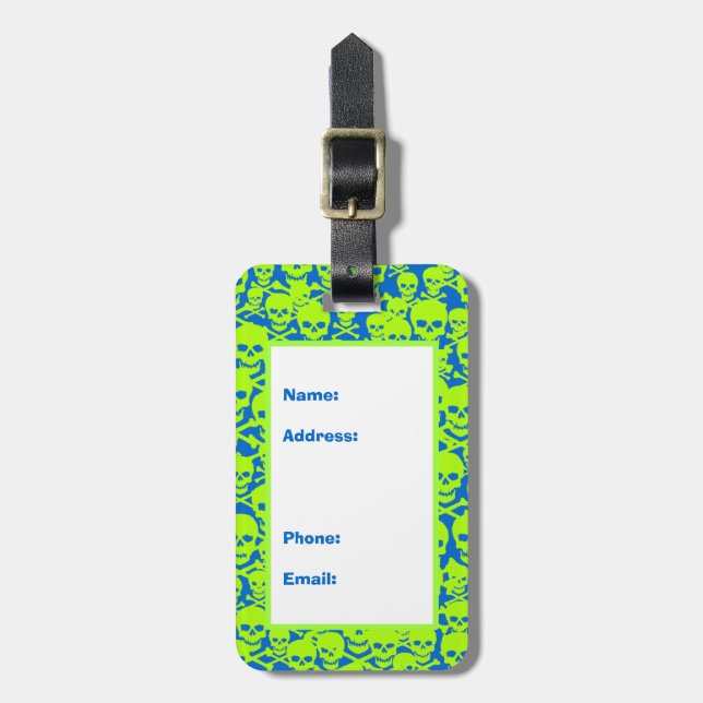 Etiqueta Para Maletas Calaveras (Frente Vertical)