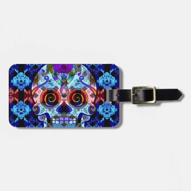 Etiqueta Para Maletas Calaveras de azúcar (Frente Horizontal)