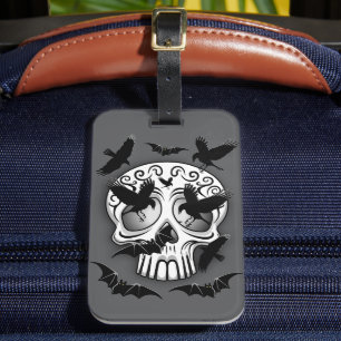 Etiqueta Para Maletas Calaveras decorativas de Halloween