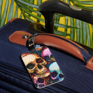Etiqueta Para Maletas Calaveras Funky