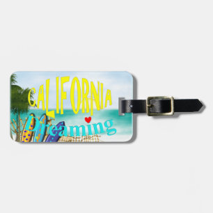 Etiqueta Para Maletas California Dreaming Sunny Sea Sand Surfing Scene