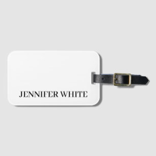 Etiqueta Para Maletas Caligrafía Elegante negro y blanco negrita retro