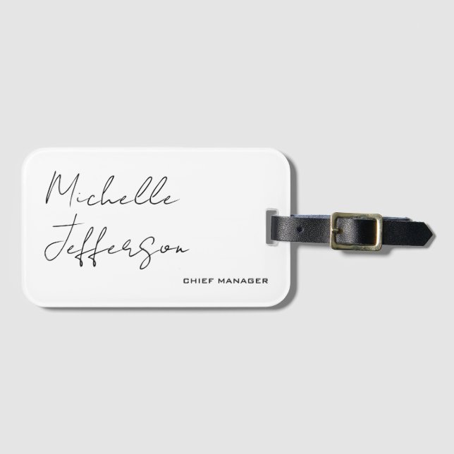 Etiqueta Para Maletas Caligrafía moderna y de estilo único (Anverso horizontal)