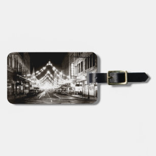 Etiqueta Para Maletas Calle Fuerte de Honolulu en 1942 de noche