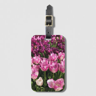 Etiqueta Para Maletas Cama de jardín tulipán morado y rosa, Oregón