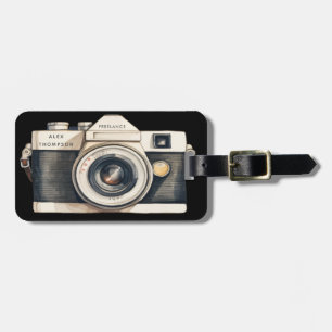 Etiqueta Para Maletas Cámara réflex ilustrada Fotógrafo profesional