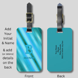Etiqueta Para Maletas Cambiar el nombre inicial Añadir nombre suave azul