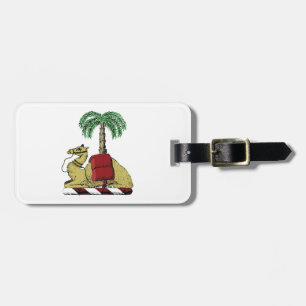 Etiqueta Para Maletas Camello heráldico Palma Árbol Color Escudo de Arma