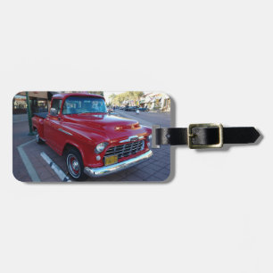 Etiqueta Para Maletas Camión de recogida de Cherry Red Chevy clásico en