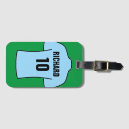 Etiqueta Para Maletas Camisa de fútbol en azul claro