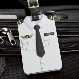 Etiqueta Para Maletas Camisa de Piloto Avión Capitán Aviación Tripulació