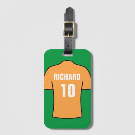 Etiqueta Para Maletas Camisas de fútbol en el viejo oro