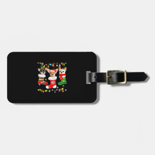 Etiqueta Para Maletas Camiseta clásica de perro de luces de Navidad Chih