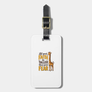 Etiqueta Para Maletas Camiseta cristiana vintage de jirafa Fear Over Fai