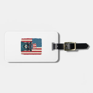Etiqueta Para Maletas Camiseta de diseño de grabado vintage de bandera d