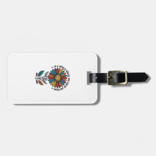 Etiqueta Para Maletas Camiseta de grabado vintage de flor de arcoíris am