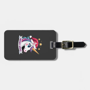 Etiqueta Para Maletas Camiseta de manga larga de unicornio de Navidad