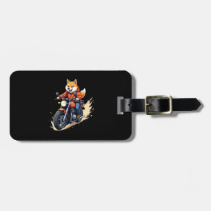 Etiqueta Para Maletas Camiseta Divertida, Shiba Inu, Motocicleta, Perro,