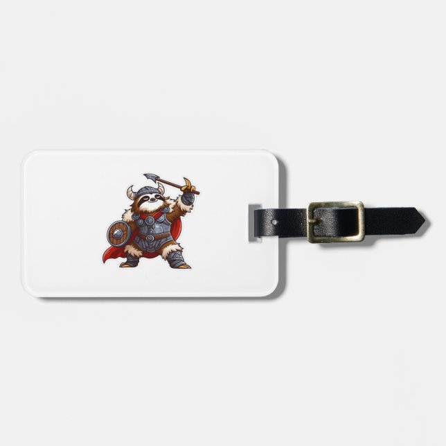Etiqueta Para Maletas Camiseta Oversized viking sloth (Frente Horizontal)