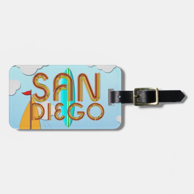 Etiqueta Para Maletas CAMISETA San Diego (Frente Horizontal)