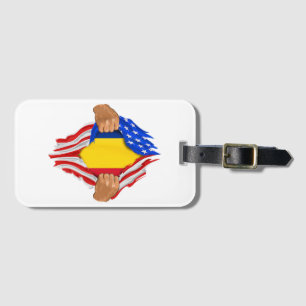 Etiqueta Para Maletas Camiseta Sangre Rumana Dentro de Mí Bandera de Rum