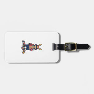 Etiqueta Para Maletas Camiseta vectorial vintage de conejo de Pascua pat
