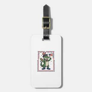 Etiqueta Para Maletas Camiseta Vintage Bandera de Hot Dog de Cocodrilo P