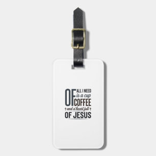 Etiqueta Para Maletas Camiseta Vintage de Diseño de Cita de Jesús Café C