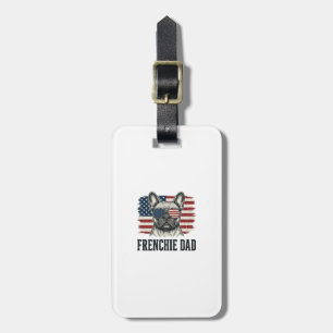 Etiqueta Para Maletas Camiseta Vintage Frenchie Dad Patriótica Bulldog_1
