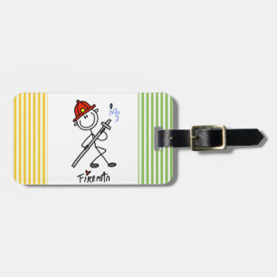 Etiqueta Para Maletas Camisetas y regalos básicos de bomberos con figura
